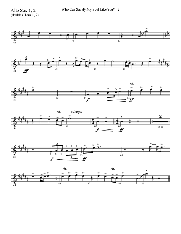 Who Can Satisfy My Soul (Choral Anthem SATB) Alto Sax 1/2 (Lifeway Choral / Arr. Cliff Duren)