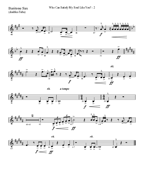 Who Can Satisfy My Soul Like You (Choral Anthem SATB) Bari Sax (Lifeway Choral / Arr. Cliff Duren)
