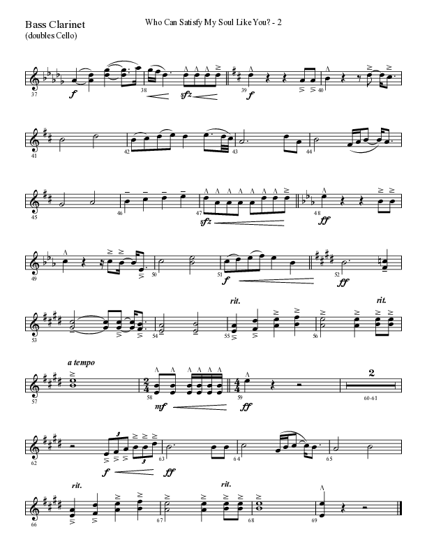 Who Can Satisfy My Soul Like You (Choral Anthem SATB) Bass Clarinet (Lifeway Choral / Arr. Cliff Duren)
