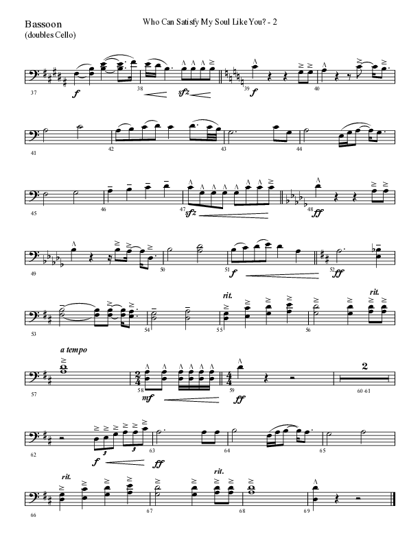 Who Can Satisfy My Soul Like You (Choral Anthem SATB) Bassoon (Lifeway Choral / Arr. Cliff Duren)