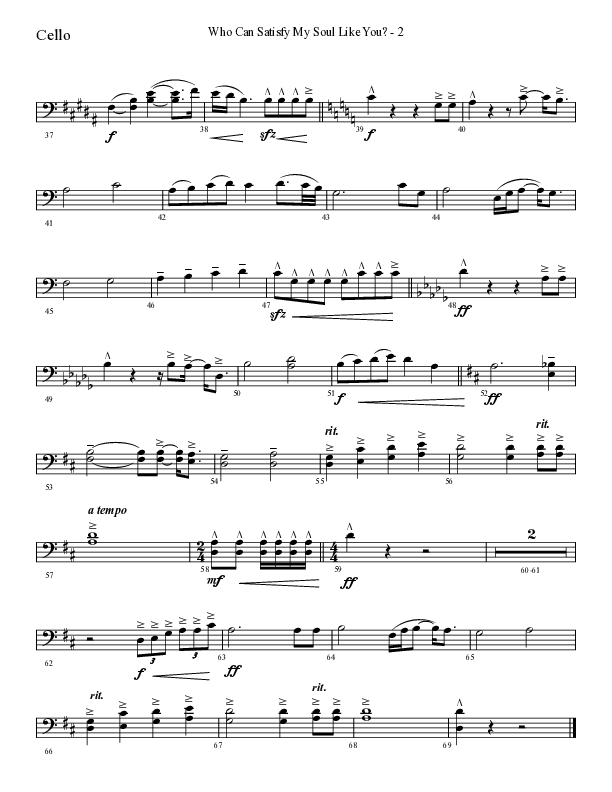 Who Can Satisfy My Soul Like You (Choral Anthem SATB) Cello (Lifeway Choral / Arr. Cliff Duren)