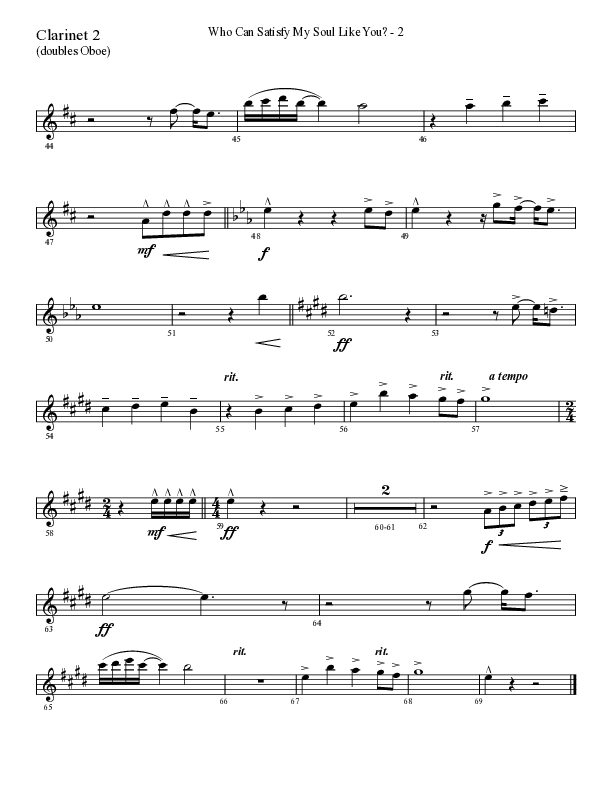 Who Can Satisfy My Soul Like You (Choral Anthem SATB) Clarinet (Lifeway Choral / Arr. Cliff Duren)