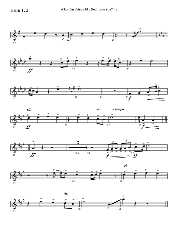 Who Can Satisfy My Soul Like You (Choral Anthem SATB) French Horn 1/2 (Lifeway Choral / Arr. Cliff Duren)