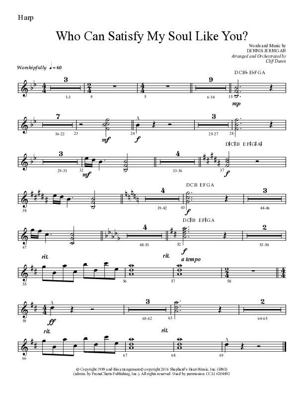 Who Can Satisfy My Soul (Choral Anthem SATB) Harp (Lifeway Choral / Arr. Cliff Duren)
