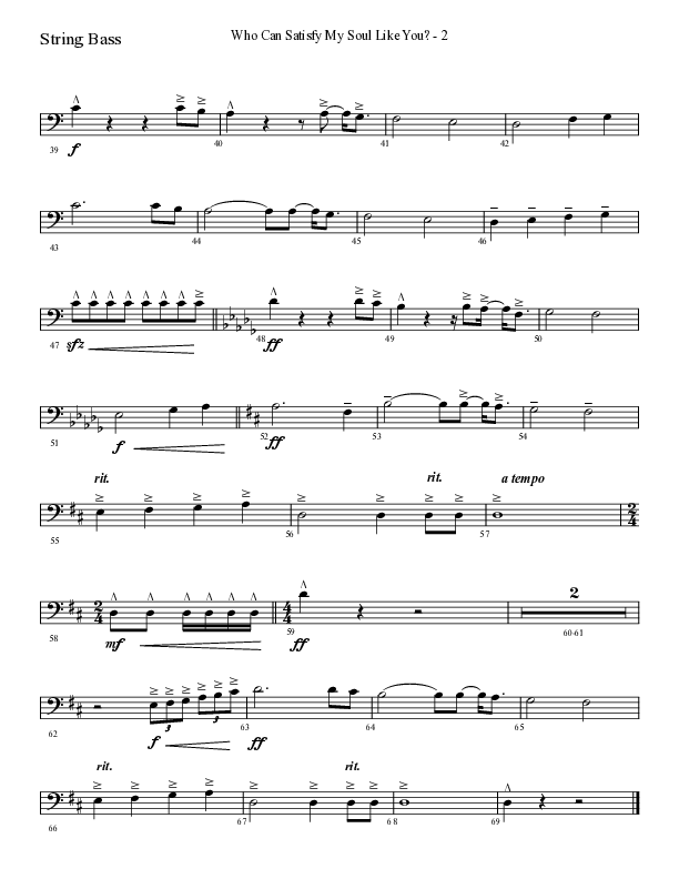 Who Can Satisfy My Soul (Choral Anthem SATB) String Bass (Lifeway Choral / Arr. Cliff Duren)
