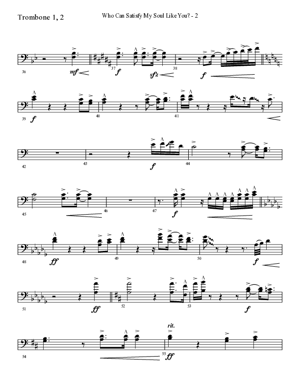 Who Can Satisfy My Soul (Choral Anthem SATB) Trombone 1/2 (Lifeway Choral / Arr. Cliff Duren)