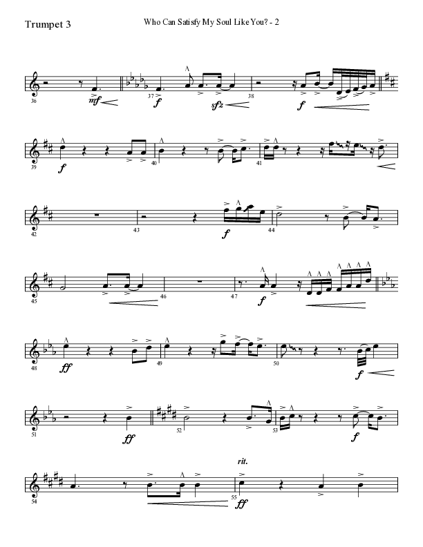 Who Can Satisfy My Soul Like You (Choral Anthem SATB) Trumpet 3 (Lifeway Choral / Arr. Cliff Duren)