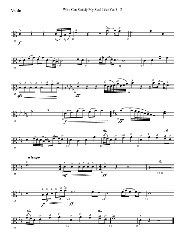 Who Can Satisfy My Soul Like You (Choral Anthem SATB) Viola (Lifeway Choral / Arr. Cliff Duren)