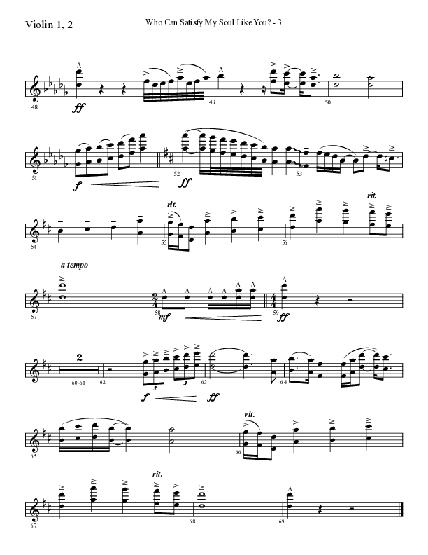 Who Can Satisfy My Soul Like You (Choral Anthem SATB) Violin 1/2 (Lifeway Choral / Arr. Cliff Duren)