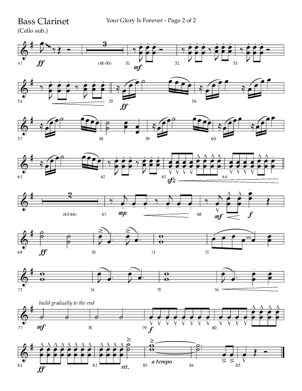 Your Glory Is Forever (Choral Anthem SATB) Bass Clarinet (Lifeway Choral / Arr. Cliff Duren)