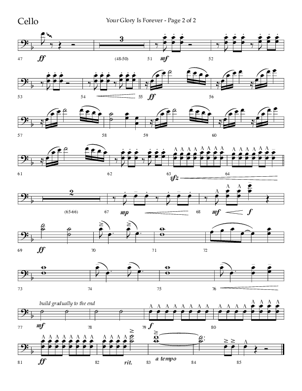 Your Glory Is Forever (Choral Anthem SATB) Cello (Lifeway Choral / Arr. Cliff Duren)