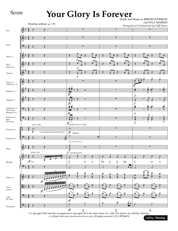 Your Glory Is Forever (Choral Anthem SATB) Conductor's Score (Lifeway Choral / Arr. Cliff Duren)