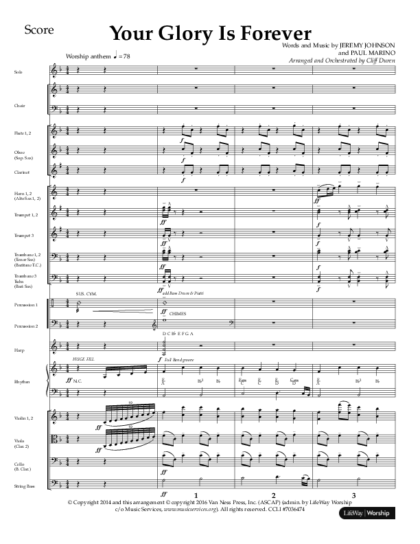 Your Glory Is Forever (Choral Anthem SATB) Orchestration (Lifeway Choral / Arr. Cliff Duren)