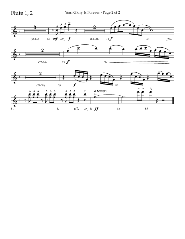 Your Glory Is Forever (Choral Anthem SATB) Flute 1/2 (Lifeway Choral / Arr. Cliff Duren)