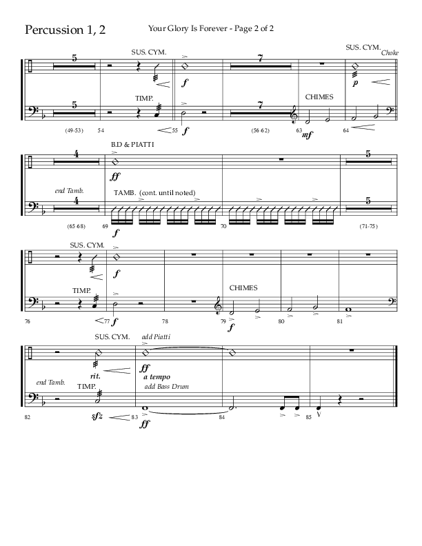 Your Glory Is Forever (Choral Anthem SATB) Percussion 1/2 (Lifeway Choral / Arr. Cliff Duren)