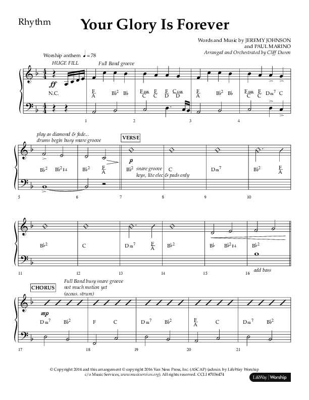 Your Glory Is Forever (Choral Anthem SATB) Lead Melody & Rhythm (Lifeway Choral / Arr. Cliff Duren)