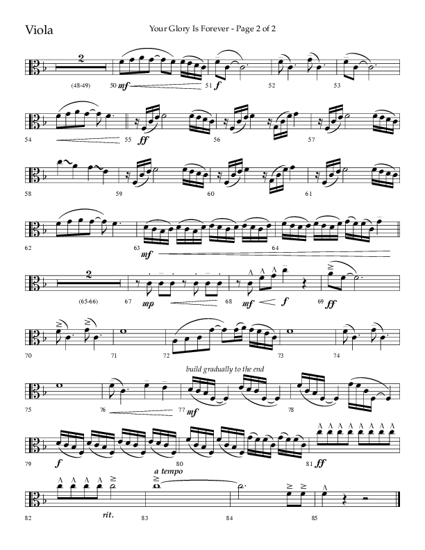 Your Glory Is Forever (Choral Anthem SATB) Viola (Lifeway Choral / Arr. Cliff Duren)