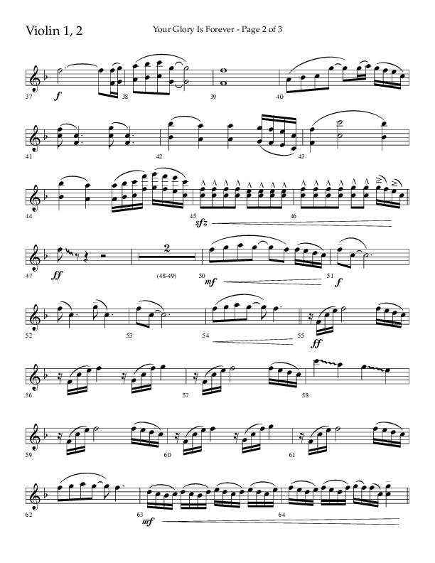 Your Glory Is Forever (Choral Anthem SATB) Violin 1/2 (Lifeway Choral / Arr. Cliff Duren)