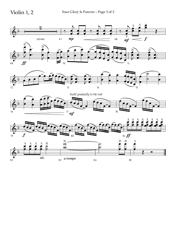 Your Glory Is Forever (Choral Anthem SATB) Violin 1/2 (Lifeway Choral / Arr. Cliff Duren)