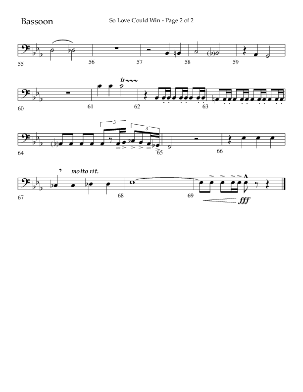 So Love Could Win (Choral Anthem SATB) Bassoon (Lifeway Choral / Arr. John Bolin / Don Koch / Orch. Daniel Semsen)