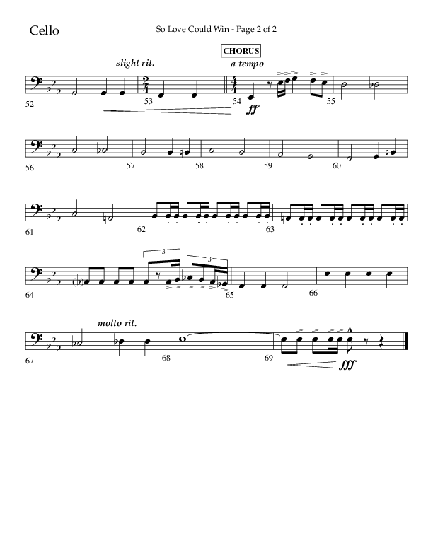 So Love Could Win (Choral Anthem SATB) Cello (Lifeway Choral / Arr. John Bolin / Don Koch / Orch. Daniel Semsen)