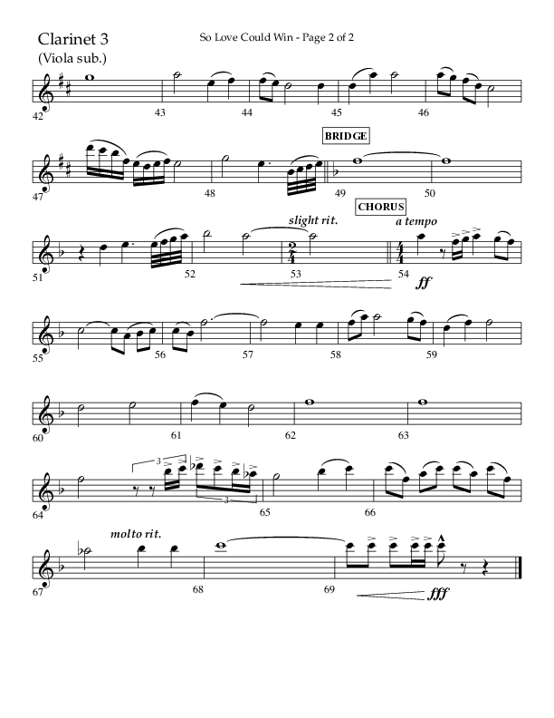 So Love Could Win (Choral Anthem SATB) Clarinet 3 (Lifeway Choral / Arr. John Bolin / Don Koch / Orch. Daniel Semsen)