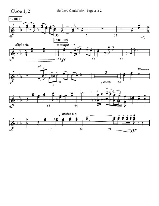 So Love Could Win (Choral Anthem SATB) Oboe 1/2 (Lifeway Choral / Arr. John Bolin / Don Koch / Orch. Daniel Semsen)
