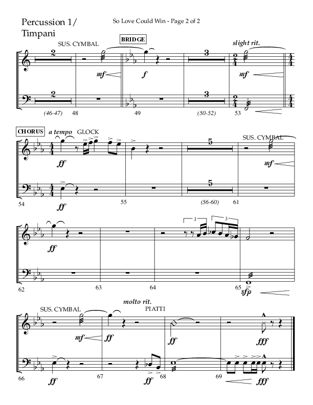 So Love Could Win (Choral Anthem SATB) Percussion (Lifeway Choral / Arr. John Bolin / Don Koch / Orch. Daniel Semsen)