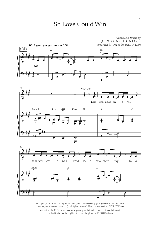 So Love Could Win (Choral Anthem SATB) Anthem (SATB/Piano) (Lifeway Choral / Arr. John Bolin / Don Koch / Orch. Daniel Semsen)