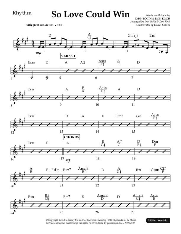 So Love Could Win (Choral Anthem SATB) Lead Melody & Rhythm (Lifeway Choral / Arr. John Bolin / Don Koch / Orch. Daniel Semsen)