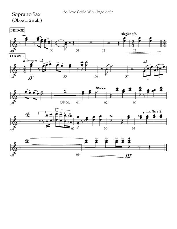 So Love Could Win (Choral Anthem SATB) Soprano Sax (Lifeway Choral / Arr. John Bolin / Don Koch / Orch. Daniel Semsen)