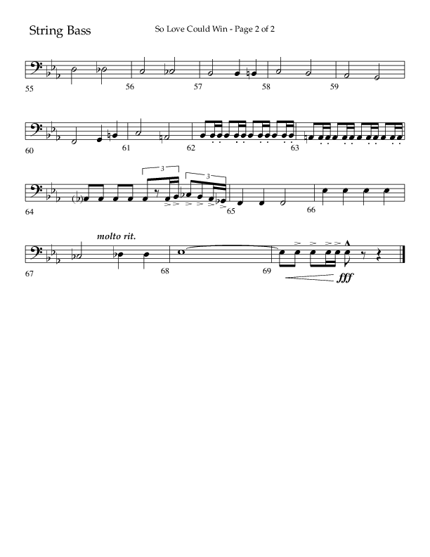 So Love Could Win (Choral Anthem SATB) String Bass (Lifeway Choral / Arr. John Bolin / Don Koch / Orch. Daniel Semsen)