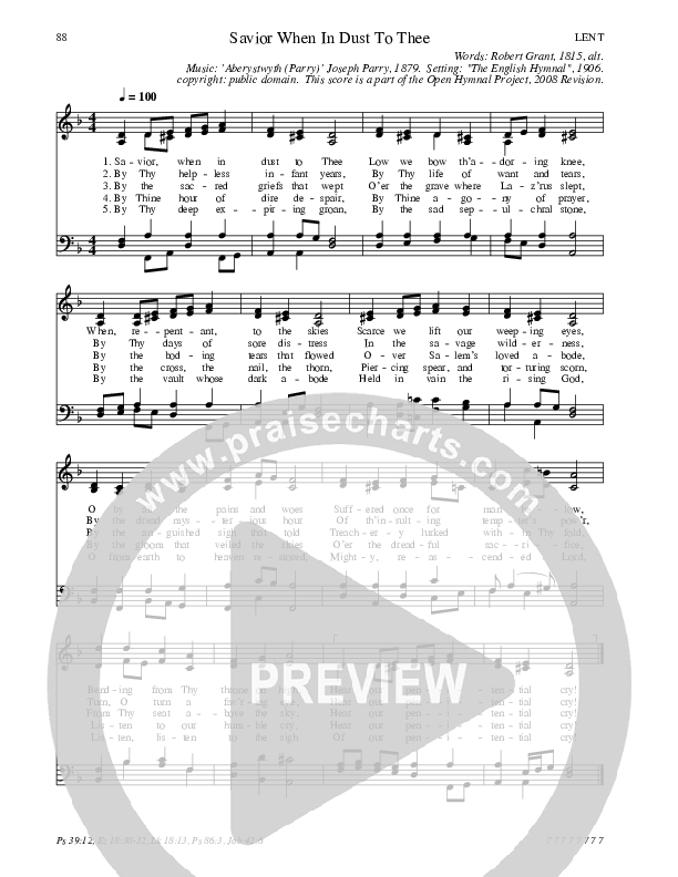 Savior When In Dust To Thee Hymn Sheet (SATB) (Traditional Hymn)