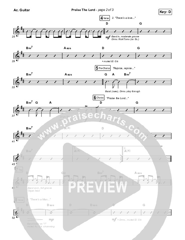 Praise The Lord (Live) Acoustic Guitar (Gateway Worship / Matthew Harris)