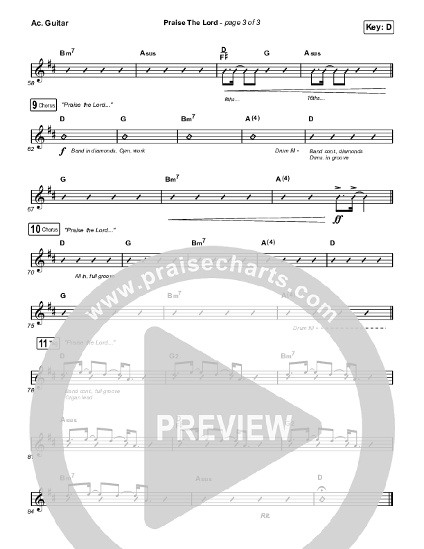 Praise The Lord (Live) Acoustic Guitar (Gateway Worship / Matthew Harris)