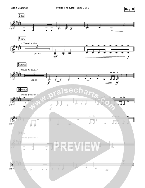 Praise The Lord (Live) Bass Clarinet (Gateway Worship / Matthew Harris)