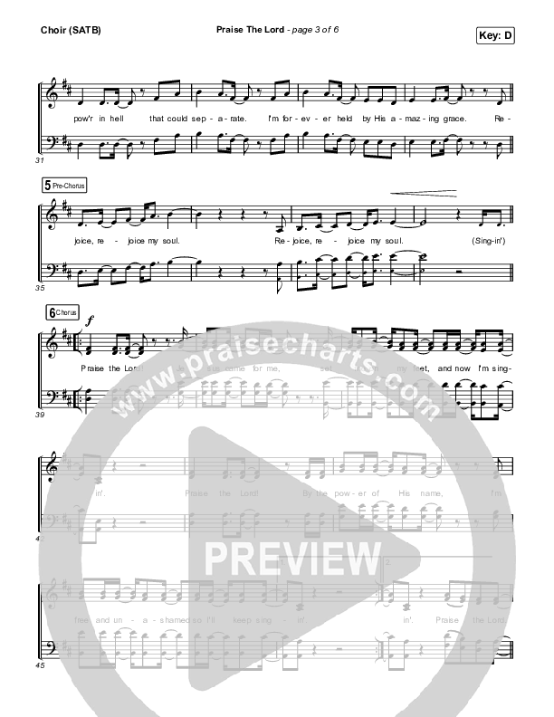 Praise The Lord (Live) Choir Sheet (SATB) (Gateway Worship / Matthew Harris)