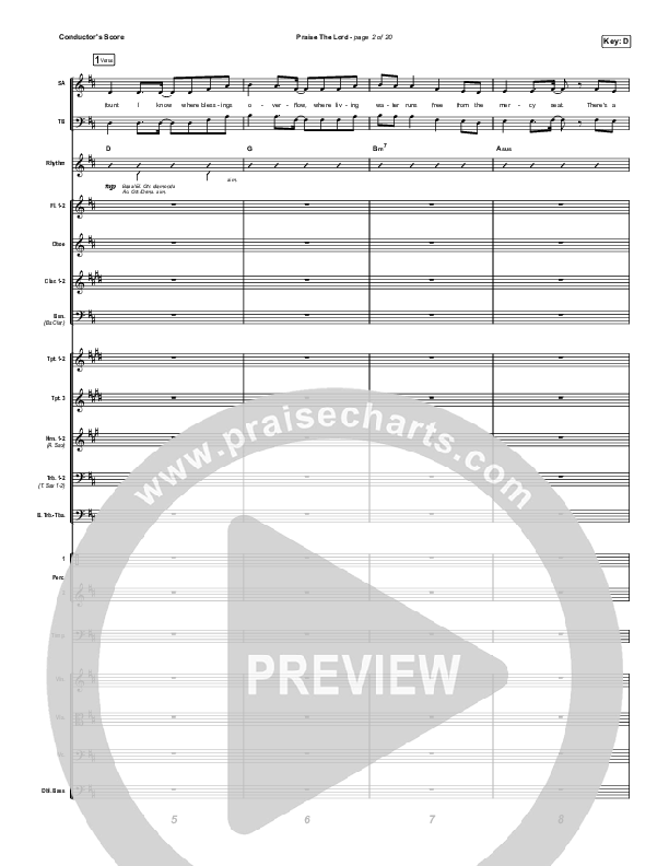 Praise The Lord (Live) Conductor's Score (Gateway Worship / Matthew Harris)