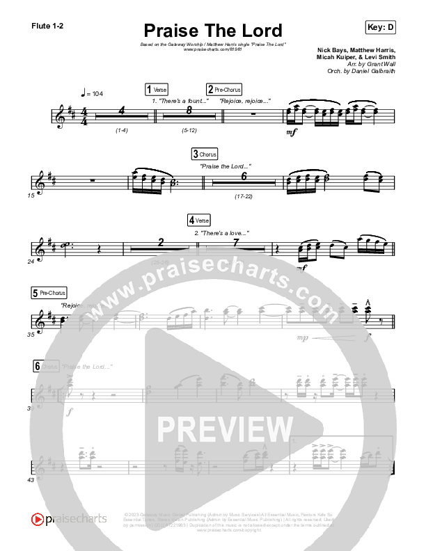 Praise The Lord (Live) Wind Pack (Gateway Worship / Matthew Harris)