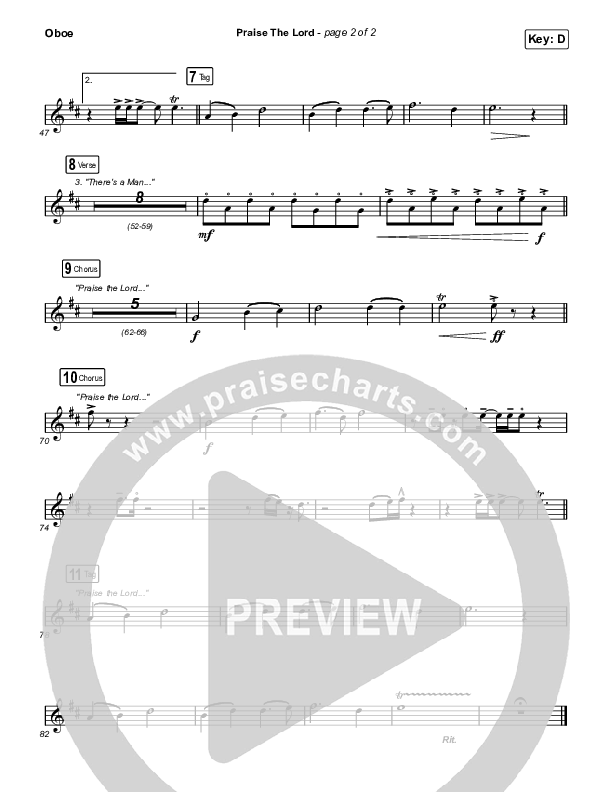 Praise The Lord (Live) Oboe (Gateway Worship / Matthew Harris)