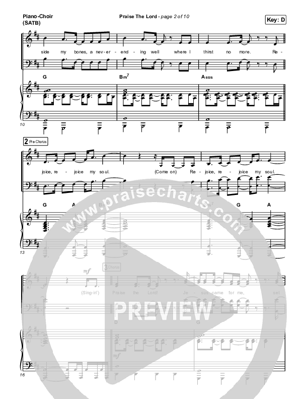 Praise The Lord (Live) Sheet Music PDF (Gateway Worship / Matthew Harris) PraiseCharts