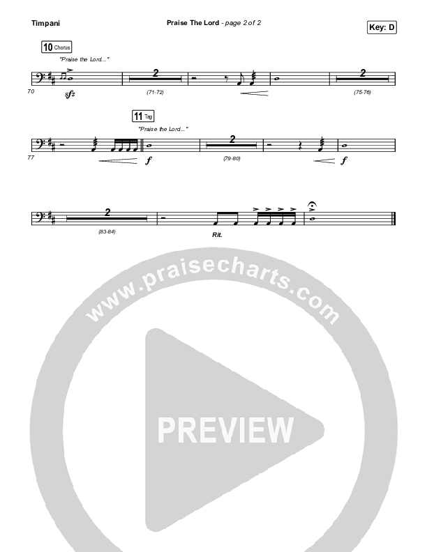 Praise The Lord (Live) Timpani (Gateway Worship / Matthew Harris)