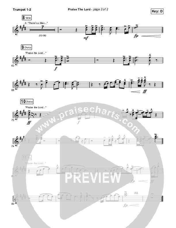 Praise The Lord (Live) Trumpet 1,2 (Gateway Worship / Matthew Harris)