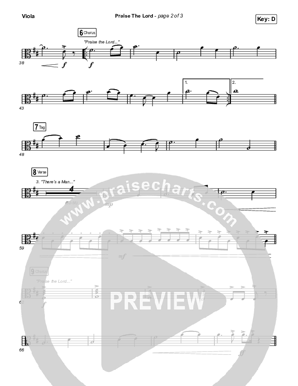 Praise The Lord (Live) Viola (Gateway Worship / Matthew Harris)