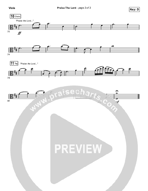 Praise The Lord (Live) Viola (Gateway Worship / Matthew Harris)