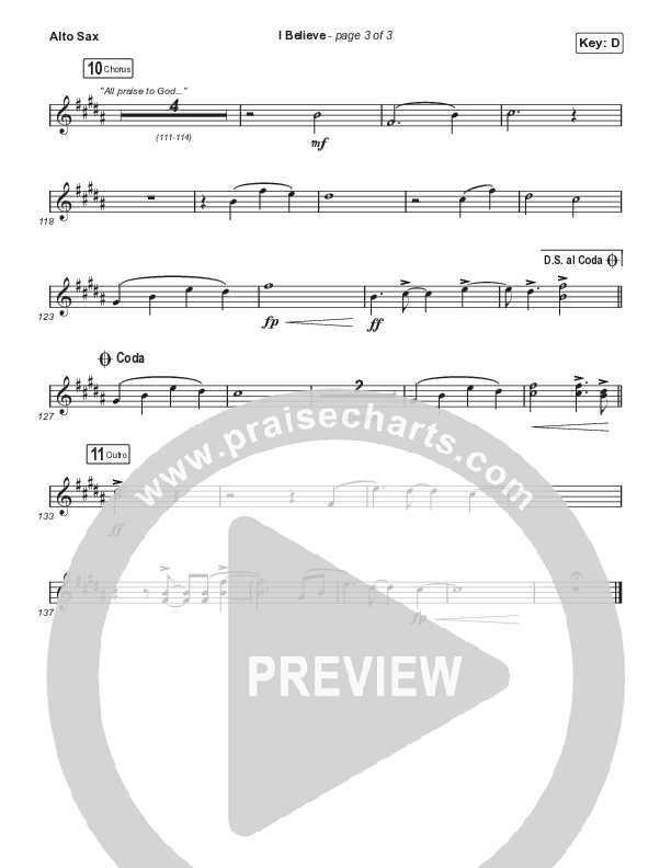 I Believe (Choral Anthem SATB) Alto Sax (Phil Wickham / Arr. Mason Brown)
