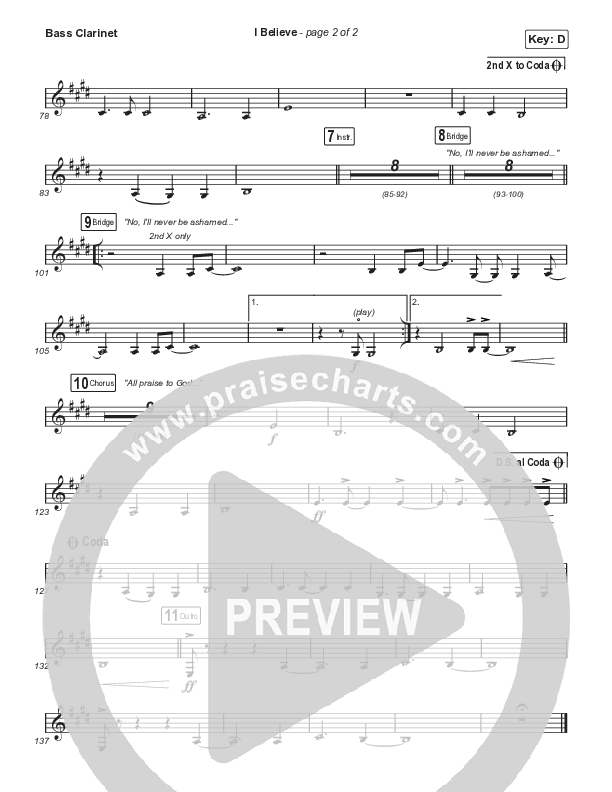 I Believe (Choral Anthem SATB) Bass Clarinet (Phil Wickham / Arr. Mason Brown)