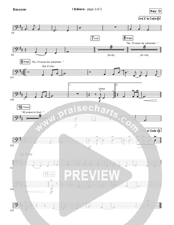 I Believe (Choral Anthem SATB) Bassoon (Phil Wickham / Arr. Mason Brown)