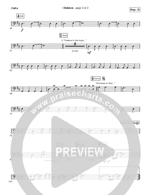 I Believe (Choral Anthem SATB) Cello (Phil Wickham / Arr. Mason Brown)