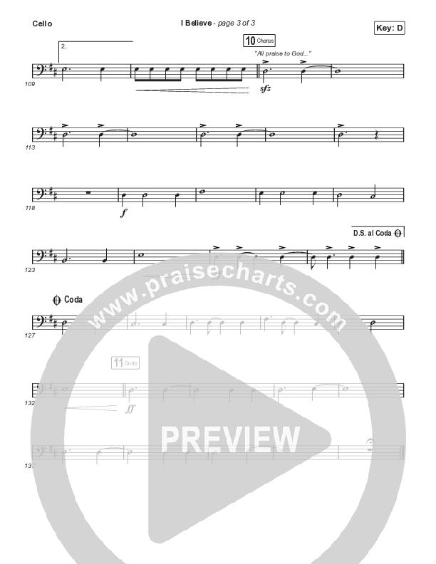 I Believe (Choral Anthem SATB) Cello (Phil Wickham / Arr. Mason Brown)